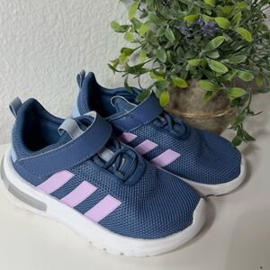 9 Kids Adidas Girls Crew Blue Lilac Dawn Racer TR23 Sneakers US Children Shoes